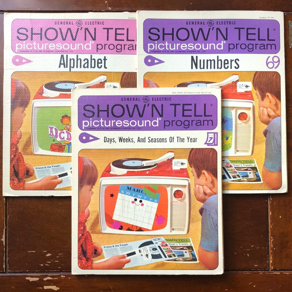 Show 'N Tell Vinyl Records - Children's Three Record Set '65